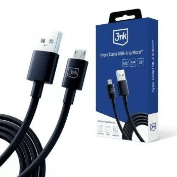 3mk Hyper Cable USB-A a Micro-USB 1,2m 5V 2,4A nero
