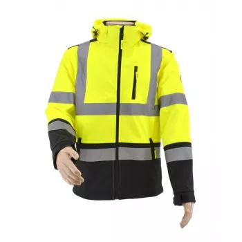 AWTOOLS giacca softshell T3 con elementi riflettenti, nero, taglia M