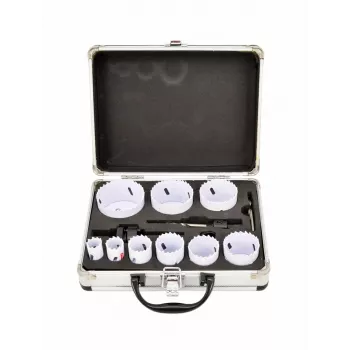 AWTOOLS set di seghe a tazza bimetal 19-64 mm, 13 pezzi, Black Line, valigetta in metallo