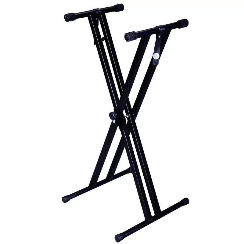 MOZOS KSX1 X-Type Supporto per tastiere e pianoforti digitali, acciaio a una traversa, portata 25 kg, altezza 650-980 mm, pieghevole