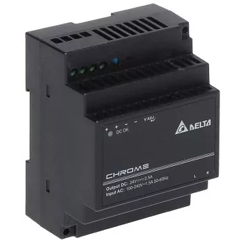 DRC-24V60W-1AZ Alimentatore switching da guida DIN 60W, 24V 2,5A, ingresso 90-264VAC, custodia in plastica