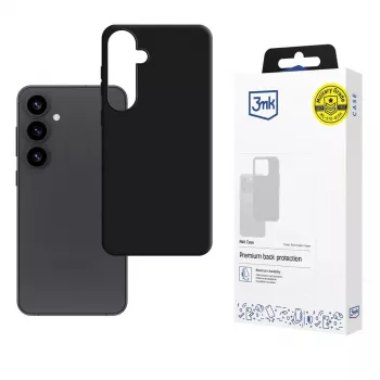 3mk Matt Case Samsung Galaxy S25 – custodia posteriore TPU sottile con protezione antishock Absorber125™, superficie nera opaca anti-impronte
