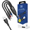 3mk Hyper Cable N-SERIES 3-in-1 USB-A a USB-C/Lightning/MicroUSB 1,2m 9V/2A 18W nero
