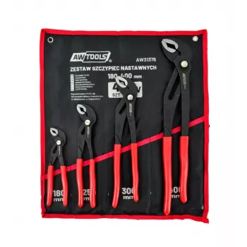 AWTOOLS set di 4 chiavi regolabili (7 pollici, 10 pollici, 12 pollici, 16 pollici) in acciaio cromo-vanadio con impugnature ergonomiche