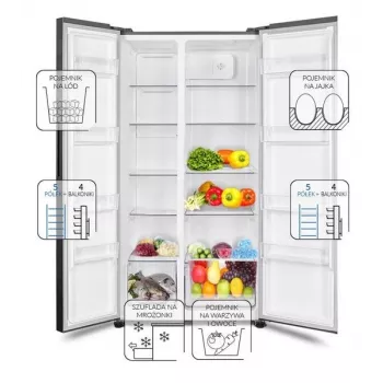 MPM Total No Frost MPM-439-SBS-15/ND frigorifero Side-by-Side, acciaio inox, altezza 177 cm