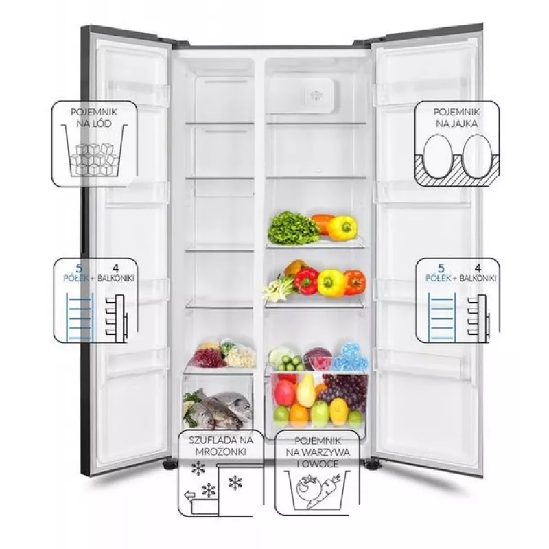 MPM Total No Frost MPM-439-SBS-15/ND frigorifero Side-by-Side, acciaio inox, altezza 177 cm