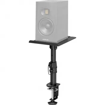 MOZOS MSK10 coppia di supporti per monitor da studio - supporti per diffusori in acciaio regolabili in altezza con pad disaccoppianti, punte da pavimento e gestione dei cavi, 800-1300 mm, portata 20 kg per supporto, nero