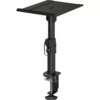 MOZOS MSK10 coppia di supporti per monitor da studio - supporti per diffusori in acciaio regolabili in altezza con pad disaccoppianti, punte da pavimento e gestione dei cavi, 800-1300 mm, portata 20 kg per supporto, nero