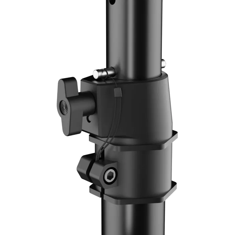 MOZOS MSK10 coppia di supporti per monitor da studio - supporti per diffusori in acciaio regolabili in altezza con pad disaccoppianti, punte da pavimento e gestione dei cavi, 800-1300 mm, portata 20 kg per supporto, nero
