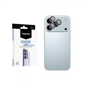 MyScreen Diamond Glass protezione lenti fotocamera per Apple iPhone 17 Pro Max - vetro temperato 9H, antimpronta, installazione senza bolle, trasparente
