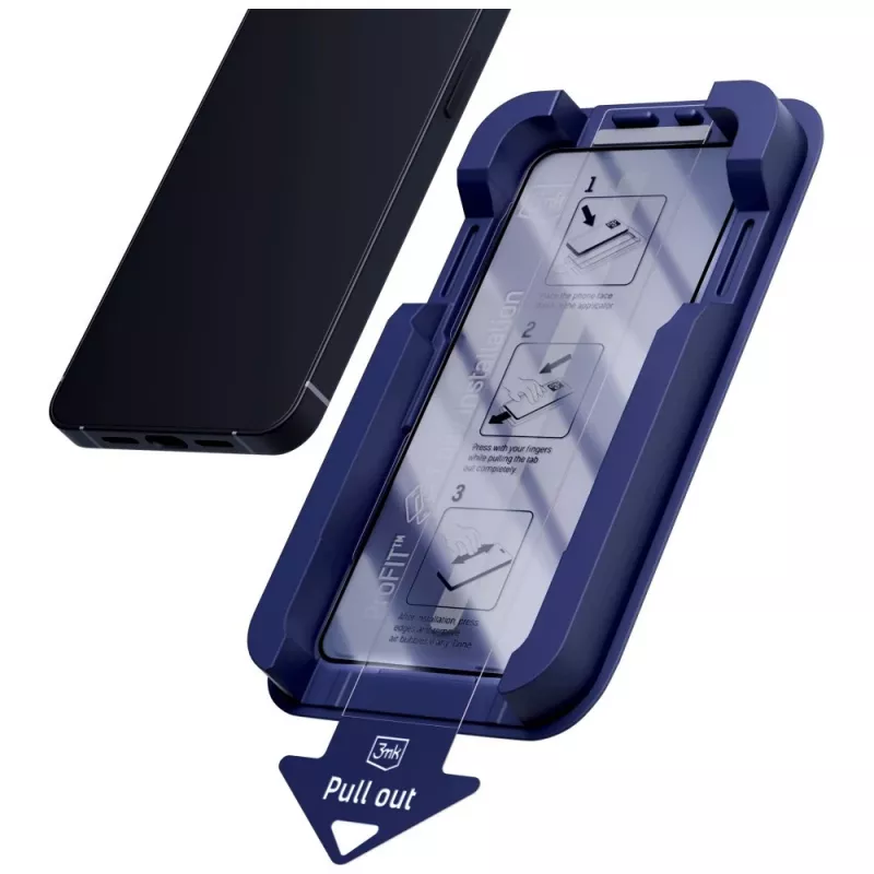3MK HardGlass MaxPrivacy protezione privacy per display con applicatore per Apple iPhone 13 / 13 Pro / 14 / 16e / 17e, vetro temperato, 9H, cornice nera