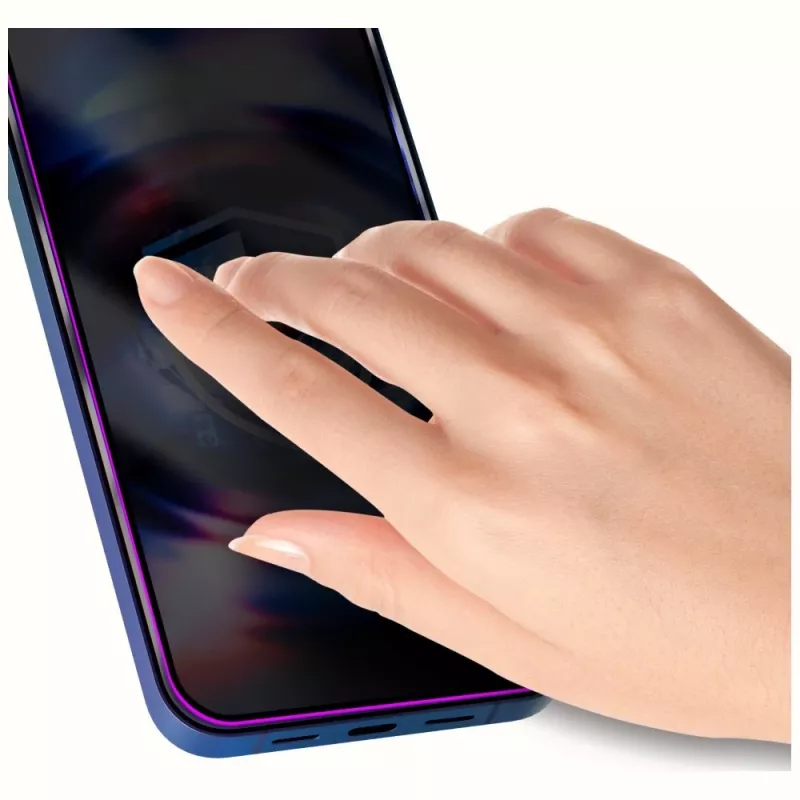 3MK HardGlass MaxPrivacy protezione privacy per display con applicatore per Apple iPhone 13 / 13 Pro / 14 / 16e / 17e, vetro temperato, 9H, cornice nera
