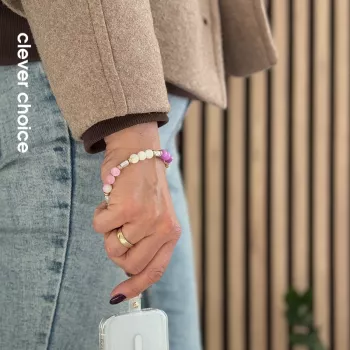 Crong ciondolo per telefono con perle pastello – cinturino universale da polso per smartphone