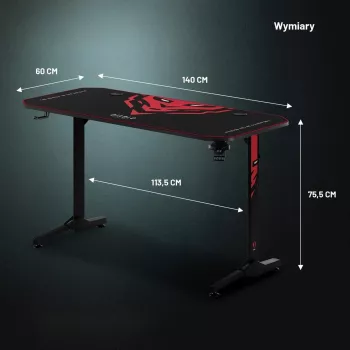 Diablo X-Mate 1400 Scrivania da gaming 140 cm x 60 cm Nero