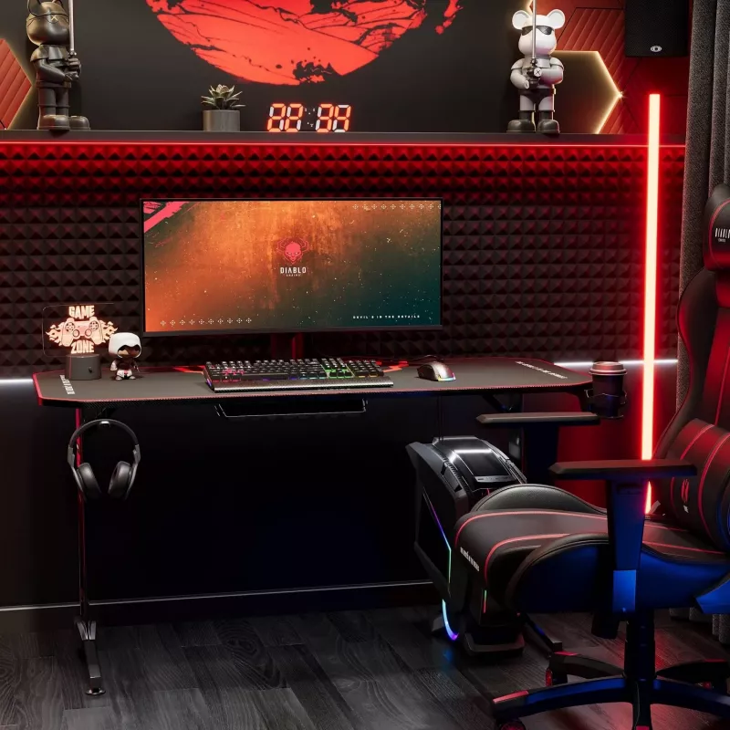 Diablo X-Mate 1400 Scrivania da gaming 140 cm x 60 cm Nero