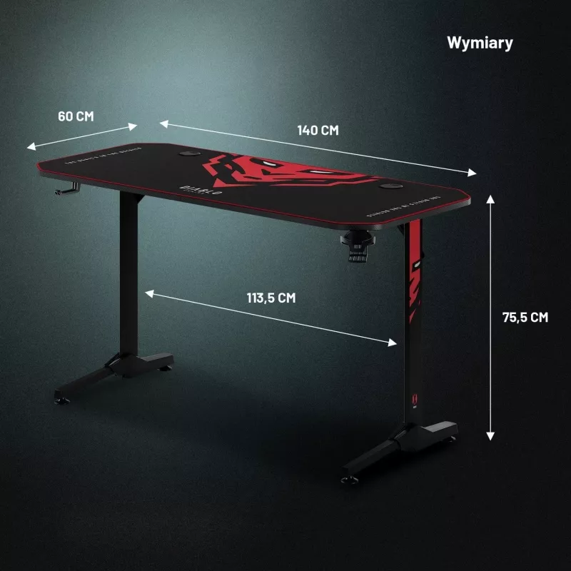 Diablo X-Mate 1400 Scrivania da gaming 140 cm x 60 cm Nero