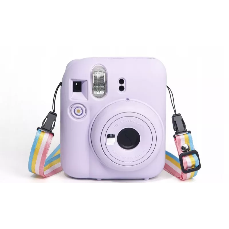 LOVEINSTANT Custodia protettiva in silicone per Fujifilm Instax Mini 12 – Lilla