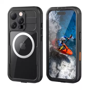Crong Seal Cover custodia impermeabile IP68 per iPhone 16 Pro (nero)