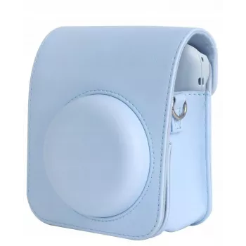 LOVEINSTANT Borsa fotografica in pelle PU blu con tracolla per Fujifilm Instax Mini 12