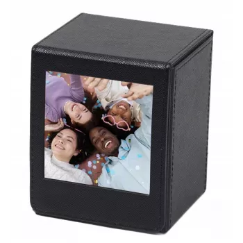 LOVEINSTANT Scatola per conservare foto per Fujifilm Instax Square - Nero con finestra, per 100 foto