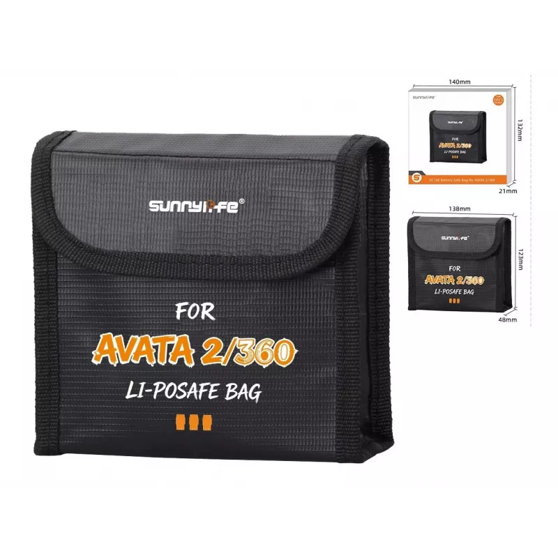 SUNNYLIFE Custodia ignifuga per 3 batterie DJI Avata 2 / Avata