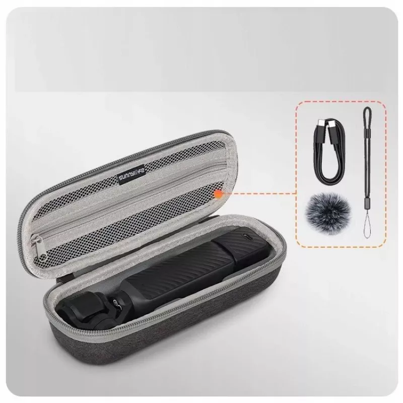 SUNNYLIFE Valigia rigida con moschettone per DJI Osmo Pocket 4 / 3 - grigia