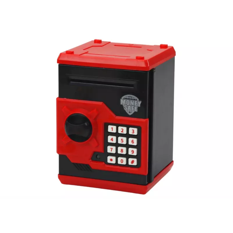 LEAN TOYS Salvadanaio-cassaforte elettronico per banconote e monete con codice PIN – giocattolo educativo per bambini