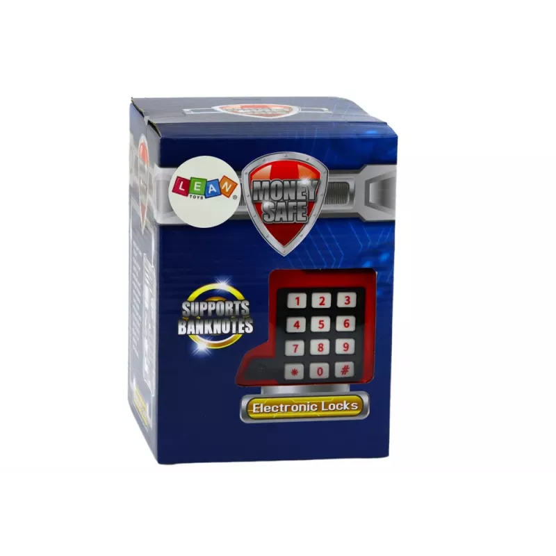 LEAN TOYS Salvadanaio-cassaforte elettronico per banconote e monete con codice PIN – giocattolo educativo per bambini