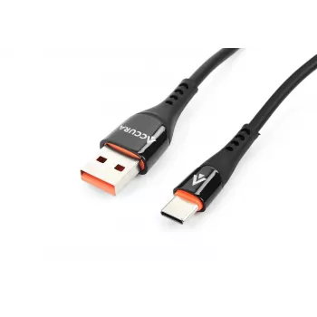 Accura Cavo USB-A a USB-C 2,0m gommato 5V/2A nero