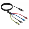 Accura cavo di ricarica multiplo 8-in-1 USB-A/USB-C a 2x USB-C, Lightning, Micro USB, 3.0A, 1,2m, nero