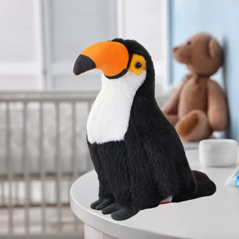 LEAN TOYS Peluche Tucano Uccello Peluche Mascotte Peluche Bianco 30cm