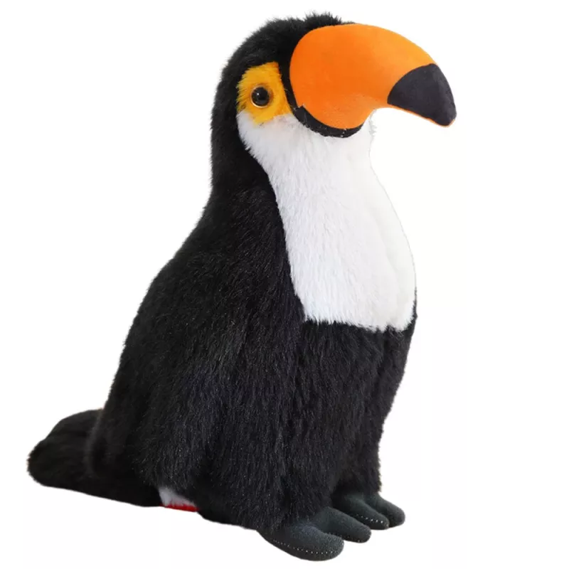 LEAN TOYS Peluche Tucano Uccello Peluche Mascotte Peluche Bianco 30cm