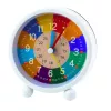 LEAN TOYS Sveglia didattica per bambini - Blu Analogica al quarzo con movimento silenzioso, quadrante per imparare minuti e secondi, funzione snooze e retroilluminazione, 9 cm