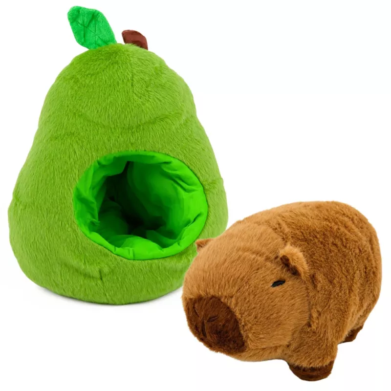 LEAN TOYS Avocado verde con Capibara Peluche 2 in 1 reversibile 35 cm