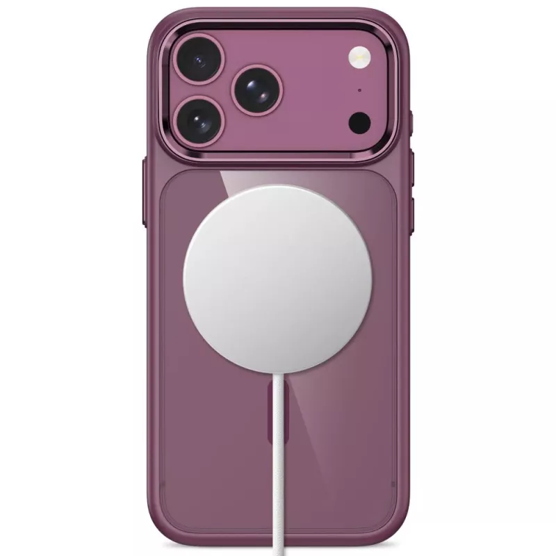 Tech-Protect Magmat Custodia MagSafe CC per iPhone 17 Pro / 18 Pro - Rosso ciliegia scuro/Trasparente