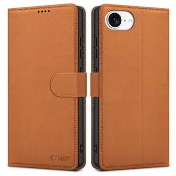 Tech-Protect Custodia portafoglio per Apple iPhone 16E Marrone sella