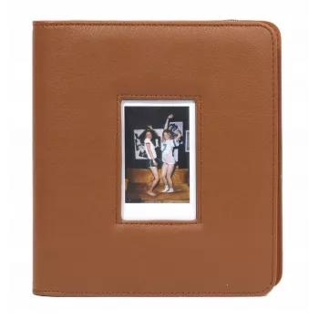 LOVEINSTANT Album fotografico per 288 foto istantanee, in pelle PU marrone con finestra, compatibile con Fuji Instax Mini, Canon Ivy, HP Sprocket, Kodak Smile, Polaroid Zip, Xiaomi