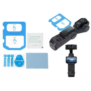 SUNNYLIFE Set protezione vetro 9H per schermo e obiettivo per Insta360 Luna Ultra con rivestimento AR, bordi 2.5D e accessori di montaggio