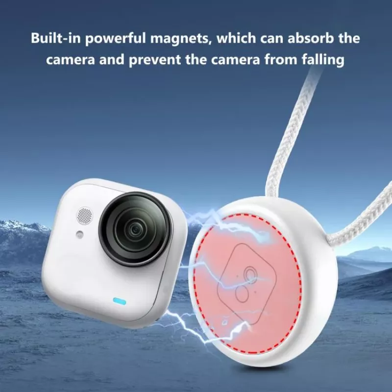 PULUZ PU1205W Supporto magnetico da collo con cordino per Insta360 GO Ultra, bianco