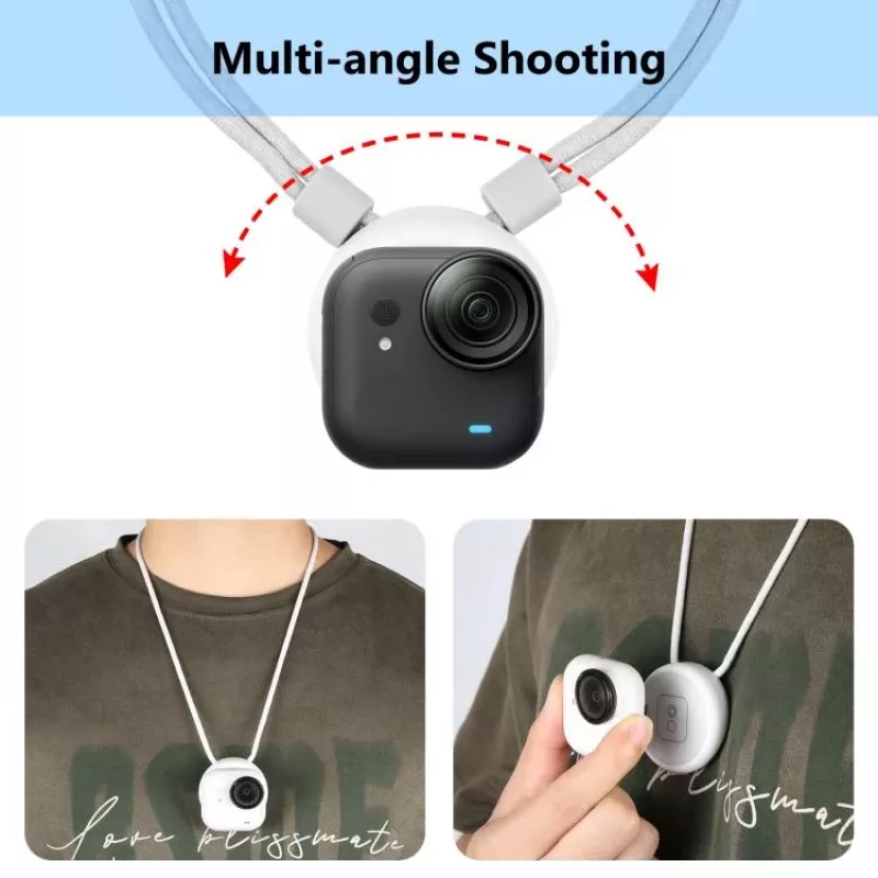 PULUZ PU1205W Supporto magnetico da collo con cordino per Insta360 GO Ultra, bianco