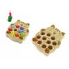 LEAN TOYS Gioco in legno di pesca con 2 canne da pesca gattino