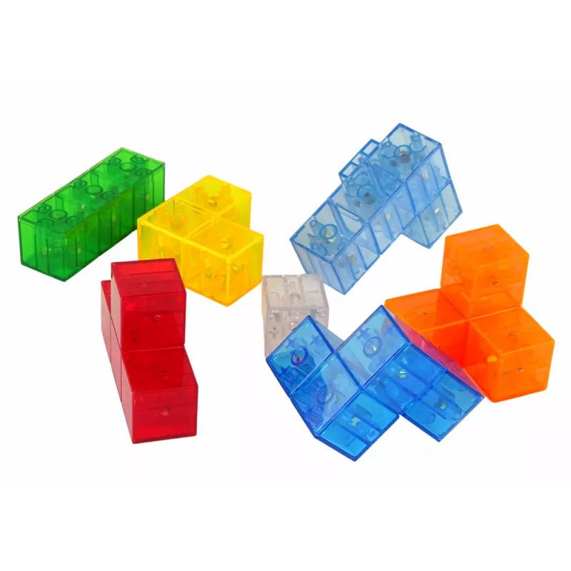 LEAN TOYS Magic Magnetic Cube 7 Elements - Puzzle magnetico 3D, 7 pezzi, multicolore, giocattolo educativo da 6 anni