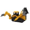 LEAN TOYS Escavatore cingolato veicolo da costruzione con 2 pale giallo