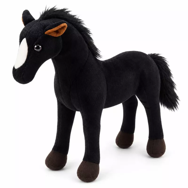 LEAN TOYS Cavallo di peluche mascotte nero 40cm x 37cm