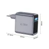 TECH-PROTECT POWERVISION NC140W-GaN Caricabatterie da rete 4 porte PD 140W / QC3.0 grigio scuro