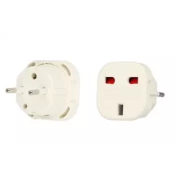 iLike adattatore caricabatterie UK/EU bianco - caricabatterie da parete USB compatto 10,5W, spina EU, 2,1A, protezione da sovraccarico