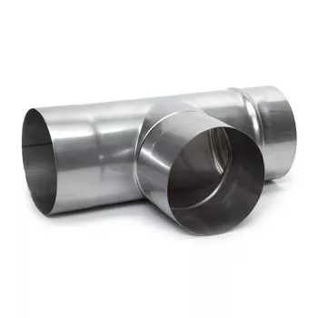 Raccordo a T per canna fumaria in acciaio zincato 107mm x 160mm 90°