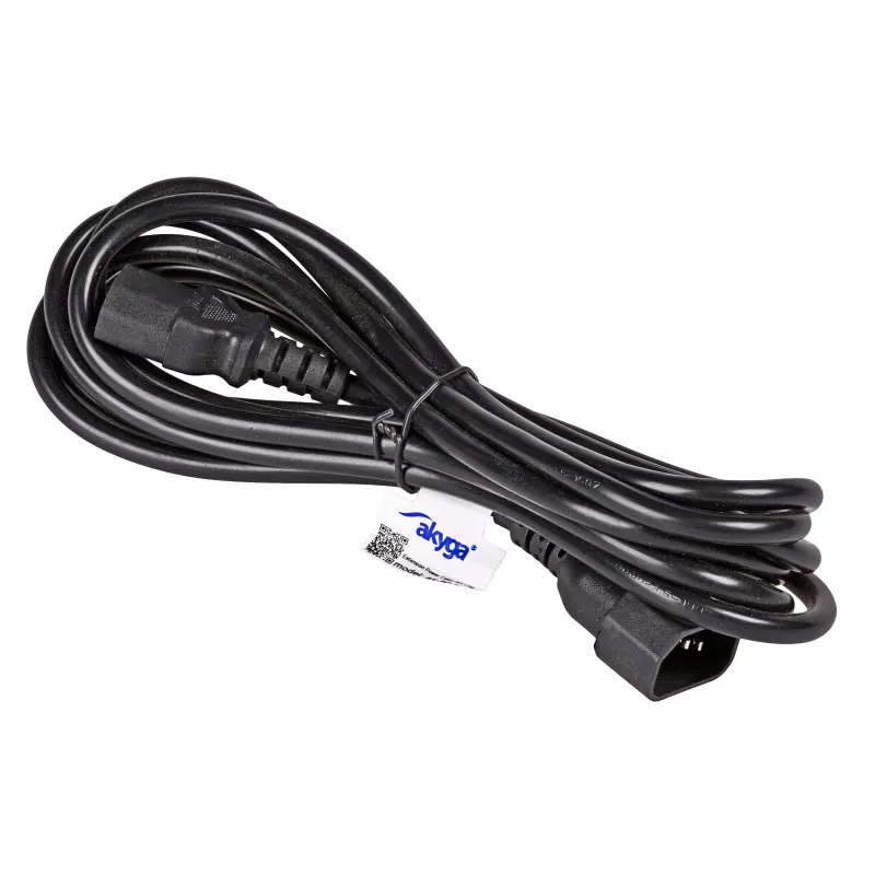 Akyga AK-PC-07C cavo di prolunga CU IEC C13 a C14 3m nero