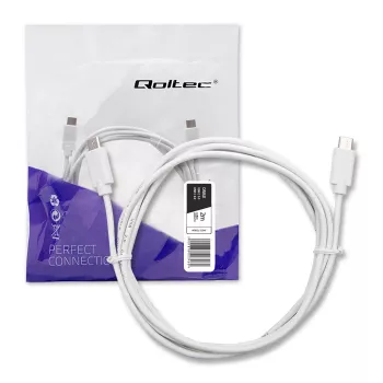 Qoltec Cavo USB 2.0 Type-C maschio a Type-C maschio 2m bianco