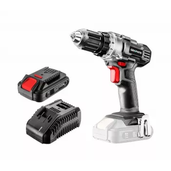 Graphite 58G000-SET1 set avvitatore a batteria 18V con 2 batterie 2,0Ah, 35 Nm, mandrino autoserrante, luce LED, nero/rosso